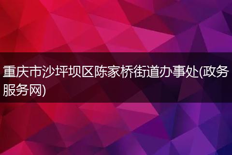 重庆市沙坪坝区陈家桥街道办事处(政务服务网)
