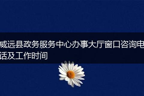 威远县政务服务中心办事大厅窗口咨询电话及工作时间