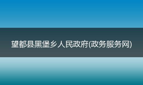 望都县黑堡乡人民政府(政务服务网)