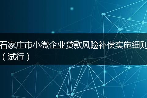石家庄市小微企业贷款风险补偿实施细则（试行）