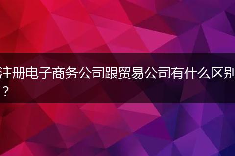 注册电子商务公司跟贸易公司有什么区别？