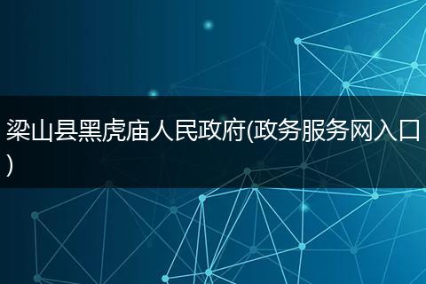 梁山县黑虎庙人民政府(政务服务网入口)