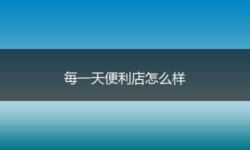 每一天便利店怎么样