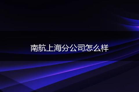 南航上海分公司怎么样