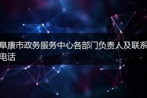 阜康市政务服务中心各部门负责人及联系电话