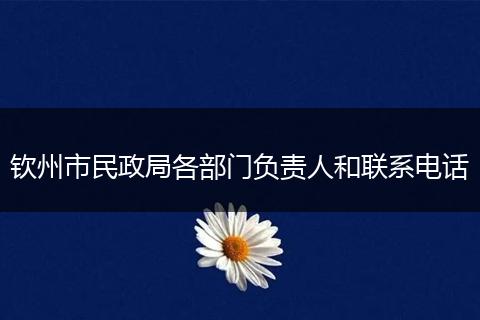 钦州市民政局各部门负责人和联系电话