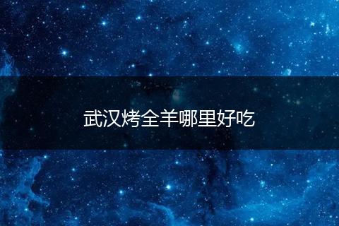 武汉烤全羊哪里好吃