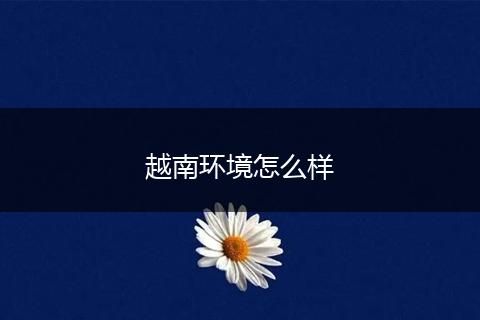 越南环境怎么样