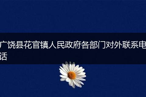广饶县花官镇人民政府各部门对外联系电话