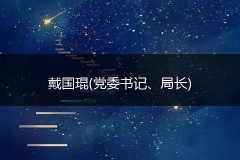 戴国琨(党委书记、局长)