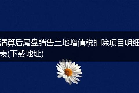 清算后尾盘销售土地增值税扣除项目明细表(下载地址)