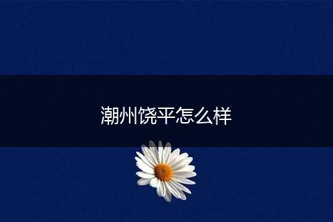 潮州饶平怎么样