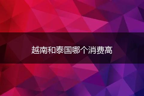 越南和泰国哪个消费高