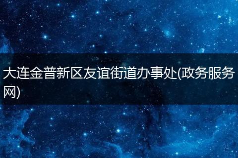 大连金普新区友谊街道办事处(政务服务网)