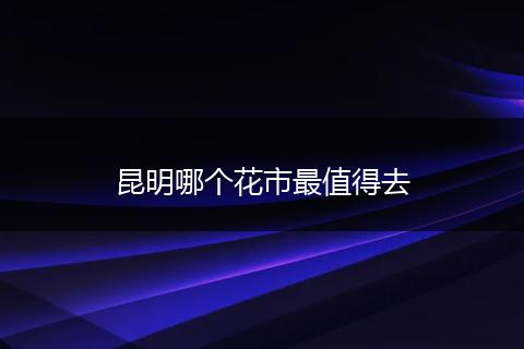 昆明哪个花市最值得去