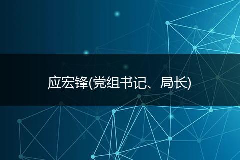 应宏锋(党组书记、局长)
