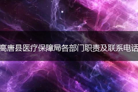 高唐县医疗保障局各部门职责及联系电话