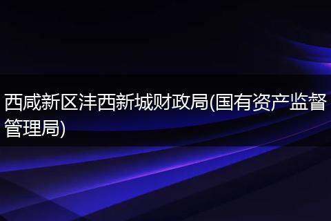 西咸新区沣西新城财政局(国有资产监督管理局)