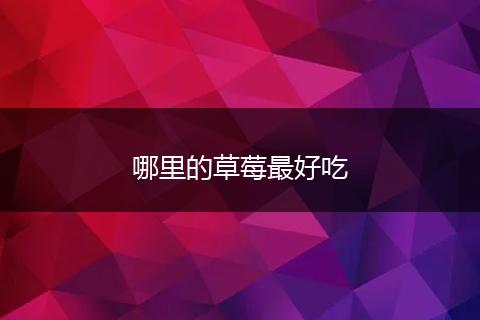 哪里的草莓最好吃