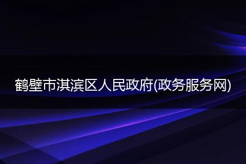 鹤壁市淇滨区人民政府(政务服务网)