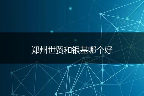 郑州世贸和银基哪个好