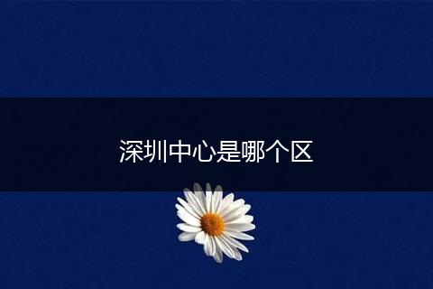 深圳中心是哪个区