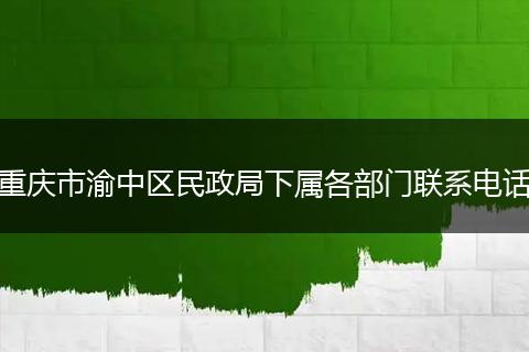 重庆市渝中区民政局下属各部门联系电话