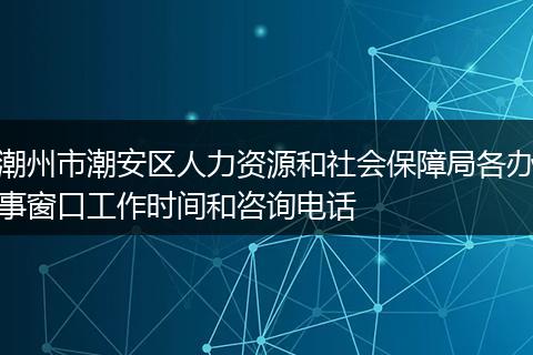 潮州市潮安区人力资源和社会保障局各办事窗口工作时间和咨询电话