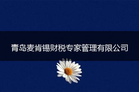 青岛麦肯锡财税专家管理有限公司
