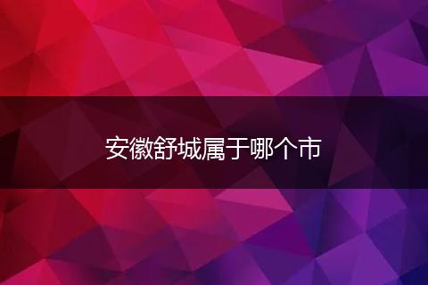 安徽舒城属于哪个市