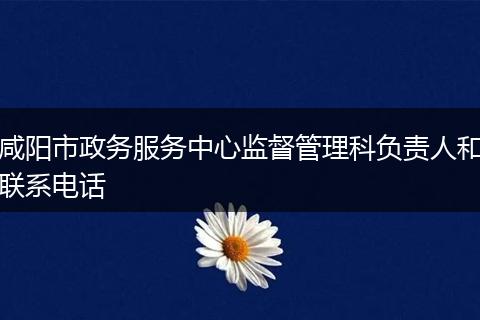 咸阳市政务服务中心监督管理科负责人和联系电话