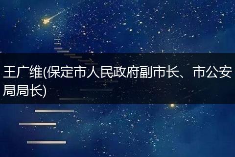 王广维(保定市人民政府副市长、市公安局局长)