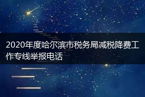 2020年度哈尔滨市税务局减税降费工作专线举报电话