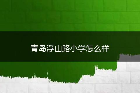 青岛浮山路小学怎么样