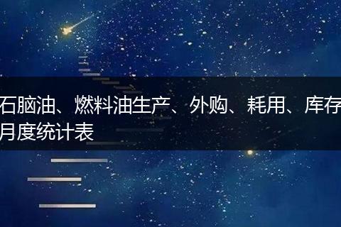 石脑油、燃料油生产、外购、耗用、库存月度统计表