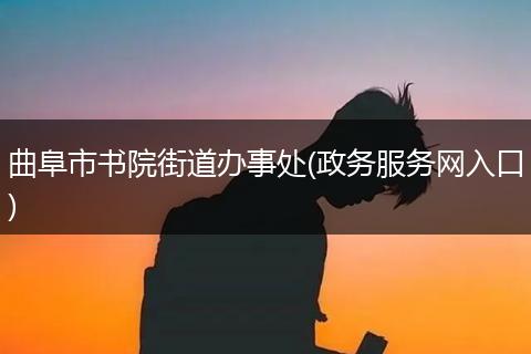 曲阜市书院街道办事处(政务服务网入口)