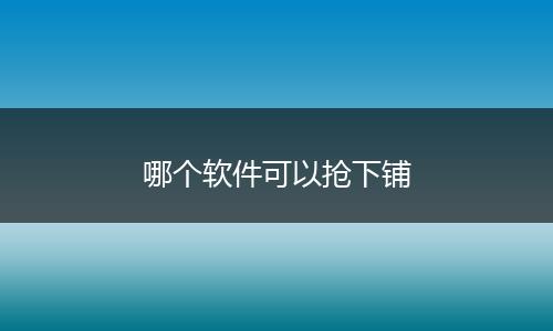 哪个软件可以抢下铺