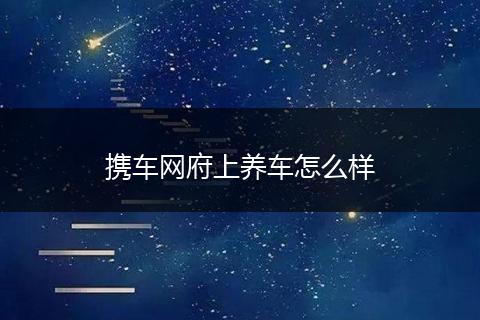 携车网府上养车怎么样