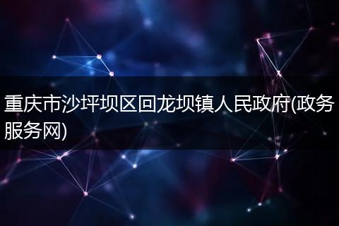重庆市沙坪坝区回龙坝镇人民政府(政务服务网)