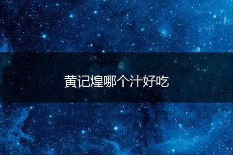 黄记煌哪个汁好吃