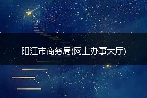 阳江市商务局(网上办事大厅)