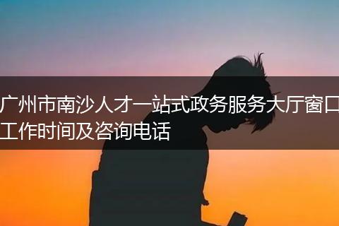 广州市南沙人才一站式政务服务大厅窗口工作时间及咨询电话