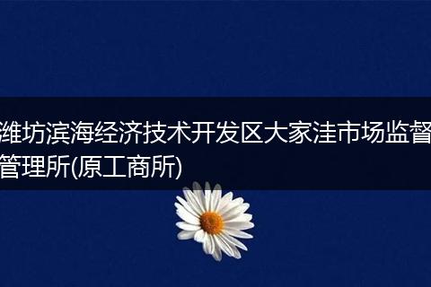 潍坊滨海经济技术开发区大家洼市场监督管理所(原工商所)