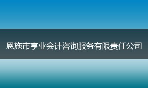 恩施市亨业会计咨询服务有限责任公司