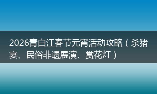 2026青白江春节元宵活动攻略（杀猪宴、民俗非遗展演、赏花灯）