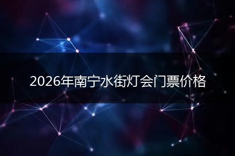 2026年南宁水街灯会门票价格