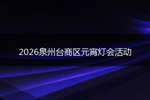 2026泉州台商区元宵灯会活动