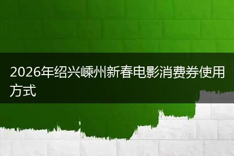 2026年绍兴嵊州新春电影消费券使用方式