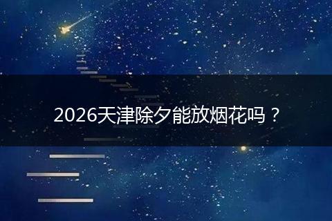 2026天津除夕能放烟花吗？