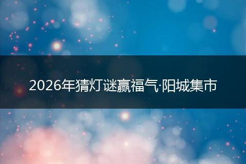 2026年猜灯谜赢福气·阳城集市